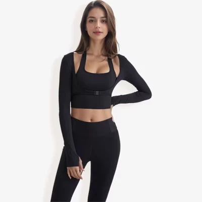 Женский укороченный топ Anna-Kaci Active, черный