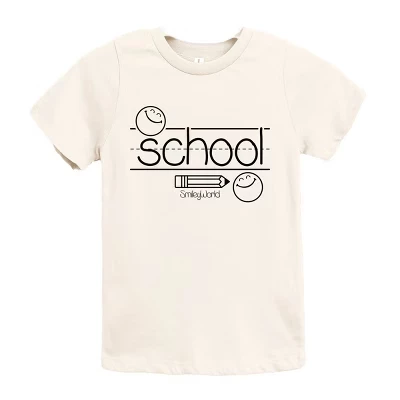 Молодежная кремовая футболка с коротким рукавом SmileyWorld School Handwriting Lines