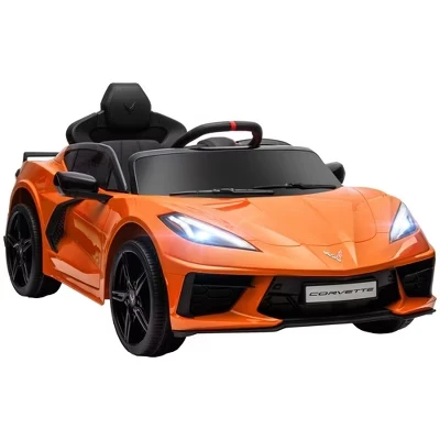 Электромобиль для детей Qaba Chevrolet Corvette 12V с пультом, оранжевый
