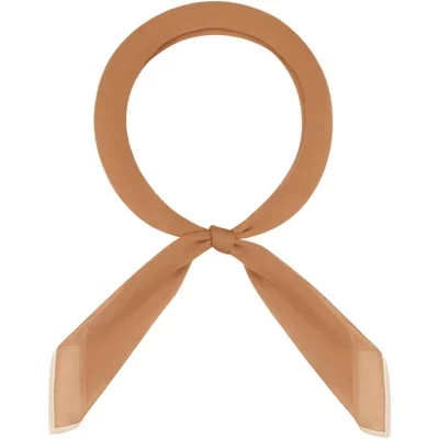 Women's Solid Chiffon Ribbon Square Silky Elegant Neckerchief Handkerchief for Gift Office 1 Pc caramel