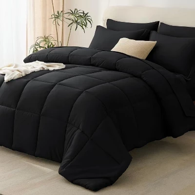 BALHAM TRADE-Комплект постельного белья Queen-Size, черный, 7 предметов, Кровать в мешке, Всесезонный мягкий комплект постельного белья