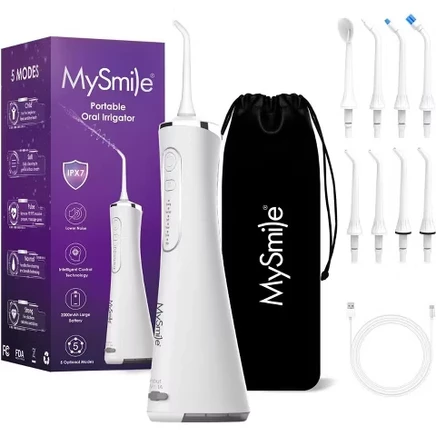 LP211 Cordless Water Flossers for Teeth, 260ML Reservoir, 5 Cleaning Modes, 8 Jet Tips white