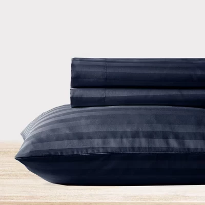 Комплект сатиновых простыней California Design Den 500 нит., хлопок, голубой