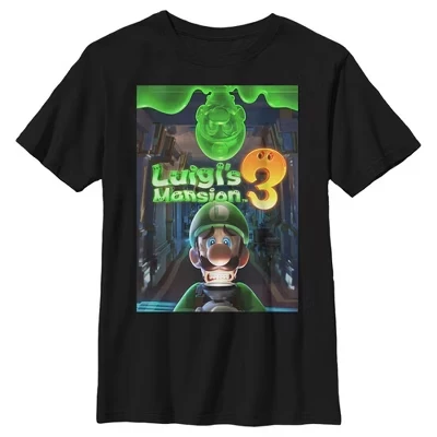 Футболка для мальчиков Nintendo Luigi’s Mansion 3, черная