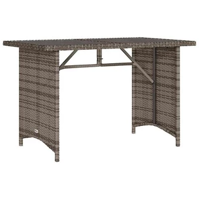 Садовый стол vidaXL 110×68×70 см с закаленным стеклом, серый