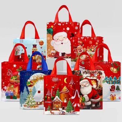 Подарочные пакеты Wrapables, 8 шт., Санта и сани