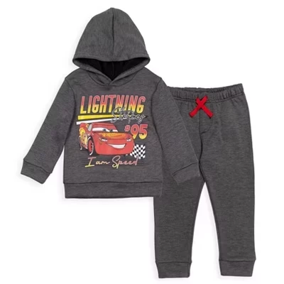 Флисовый пуловер с капюшоном и брюками от Pixar Cars Lightning McQueen от маленького ребенка до Большого ребенка