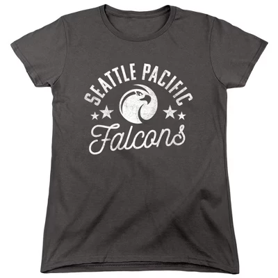 Женская футболка Seattle Pacific University Falcons цвета древесного угля
