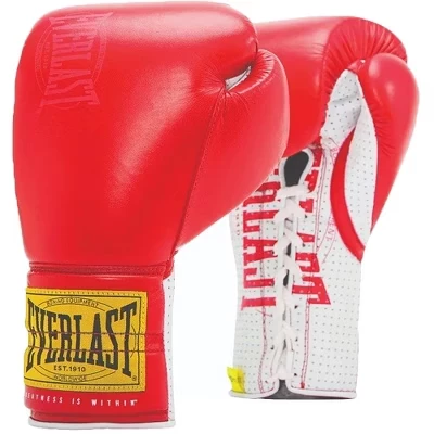 Боксерские перчатки Everlast 1910 Pro со шнуровкой, красные