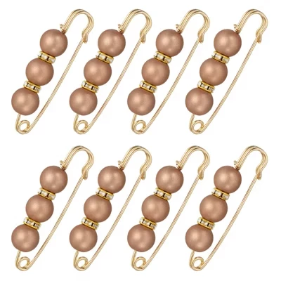 Брошь-булавка Unique Bargains с жемчугом, коричневая