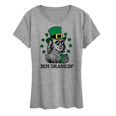 Женская футболка с коротким рукавом St. Paddy's Ben Drankin с графическим рисунком