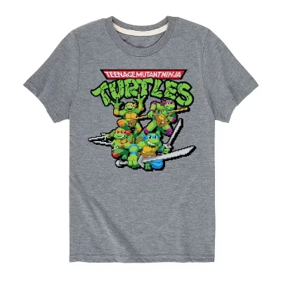Футболка для мальчиков TMNT, игровая группа, серая