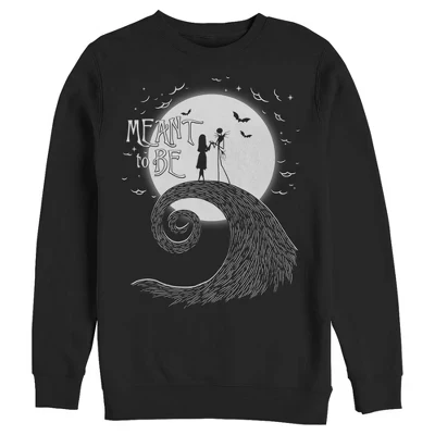 Мужская толстовка на Хэллоуин Jack Skellington Sally Meant to Be черного цвета