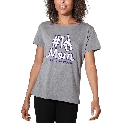 Женская свободная футболка Athletic Heather от James Madison University Bulldogs 1 Mom для женщин