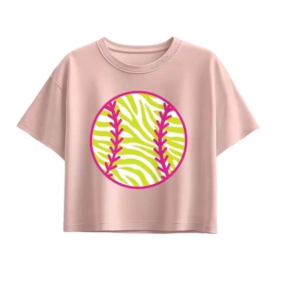 Детская футболка Instant Message Tiger Print Softball, светло-розовая