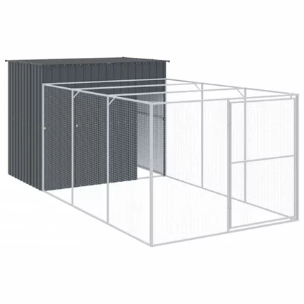 Будка для собак vidaXL XL из оцинкованной стали, антрацит