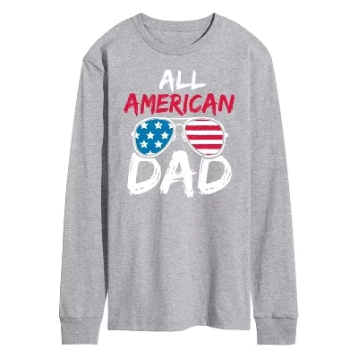 Мужская футболка All American Dad с длинным рукавом и графическим рисунком athletic heather