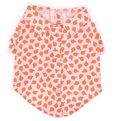 Рубашка для домашних животных Peachy Keen на пуговицах персикового цвета