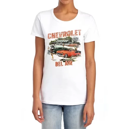 Женская футболка Chevrolet Bel Air, белая