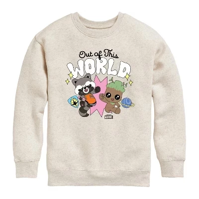 Boys' - Guardians Of The Galaxy - Out Of This World Graphic Long Sleeve Fleece Sweatshirt natural