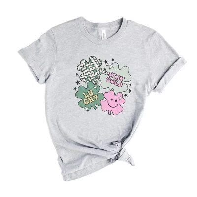 Женская футболка с коротким рукавом и рисунком Stay Gold Lucky Shamrocks