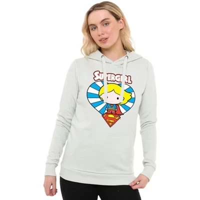 Женская толстовка с капюшоном Supergirl Chibi Supergirl Heart Pullover sage