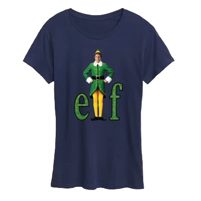Женская футболка с коротким рукавом ELF - Christmas With Buddy с графическим рисунком