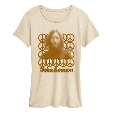 Women's -  - Lennon Peace Portrait Short Sleeve Graphic T-Shirt birch