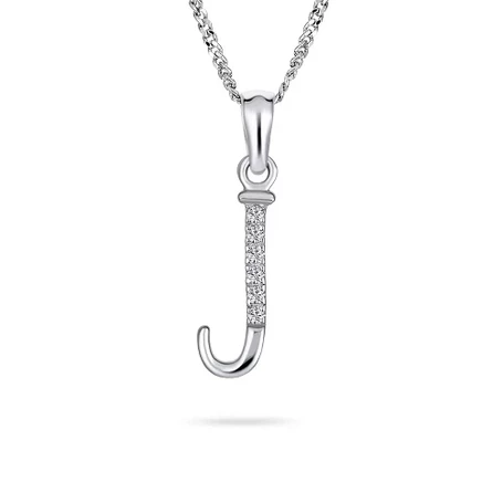 Кулон Bling Jewelry с буквой J, серебро 925, серебристый