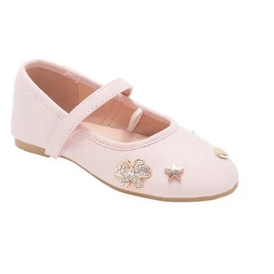 Детские балетки bebe с блёстками и декором, синие