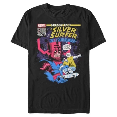 Мужская футболка What If The Silver Surfer была скейтбордистской, черная