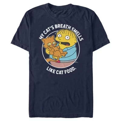 Мужская футболка Ralph and His Cat White Circle синего цвета