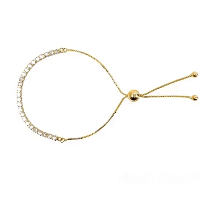 Регулируемый браслет с бриллиантами - Золото, серебро и розовое золото Elegance gold