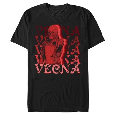 Мужская красная футболка с набивным рисунком Vecna черного цвета