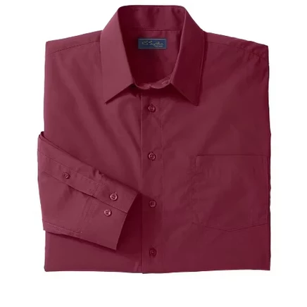 Tall Wrinkle-Free Long-Sleeve Dress Shirt Big 20 / 33-34 / rich burgundy