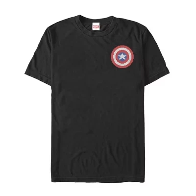 Мужская футболка со значком Captain America Pixel Shield черного цвета