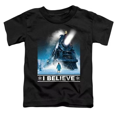 Детская футболка The Polar Express I Believe, черная