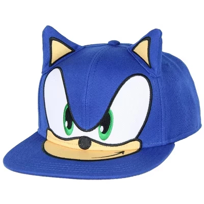 Мужская шапка Seven Times Six Sonic the Hedgehog с вышитым лицом персонажа и 3D ушками Snapback Cap sonic face