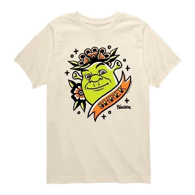 Детская футболка Shrek Tattoo Portrait, кремовая