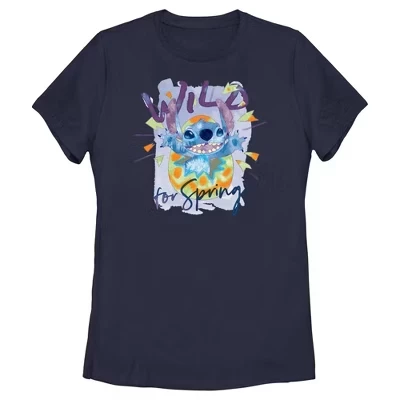 Женская футболка Easter Stitch Wild for Spring Egg синего цвета