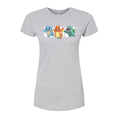 Женская приталенная футболка с изображением покемонов Kanto Starters