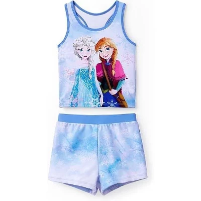 Летние комплекты купальников Disney Kids для девочек UPF 50+ синего цвета