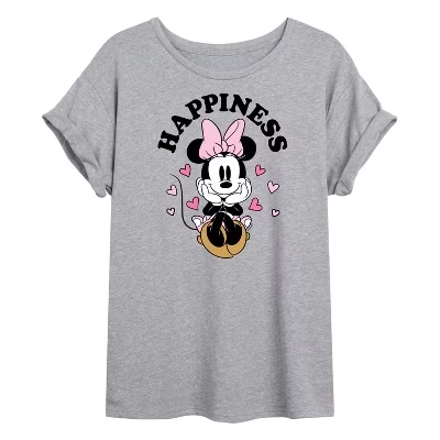 Женская футболка Happiness Minnie с объемным рисунком серого цвета
