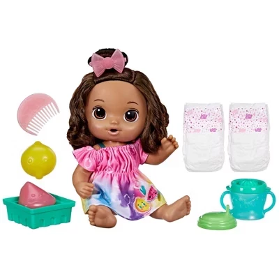 Пупс Baby Alive Fruity Sips 30 см, коричневый