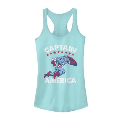 Женская майка в стиле ретро с надписью Captain America Racerback для юниорок Четвертого июля в Канкуне