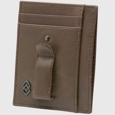 Мужской кошелек Alpine Swiss Double Diamond с зажимом и RFID, серый