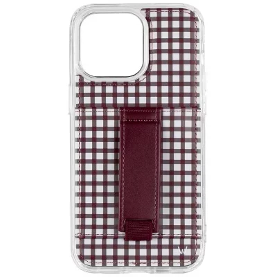 Чехлы Чехол для телефона iPhone 14 Pro Max с бумажником и ремешком для пальцев spiced cranberry