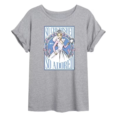 Женская футболка Glinda So Cherished с объемным рисунком heather grey от Glinda So Cherished