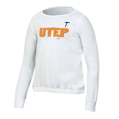 Белая футболка с длинным рукавом для девочек-шахтеров UTEP