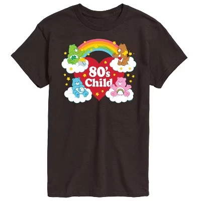 Мужская футболка Care Bears «Ребенок 80-х», коричневая